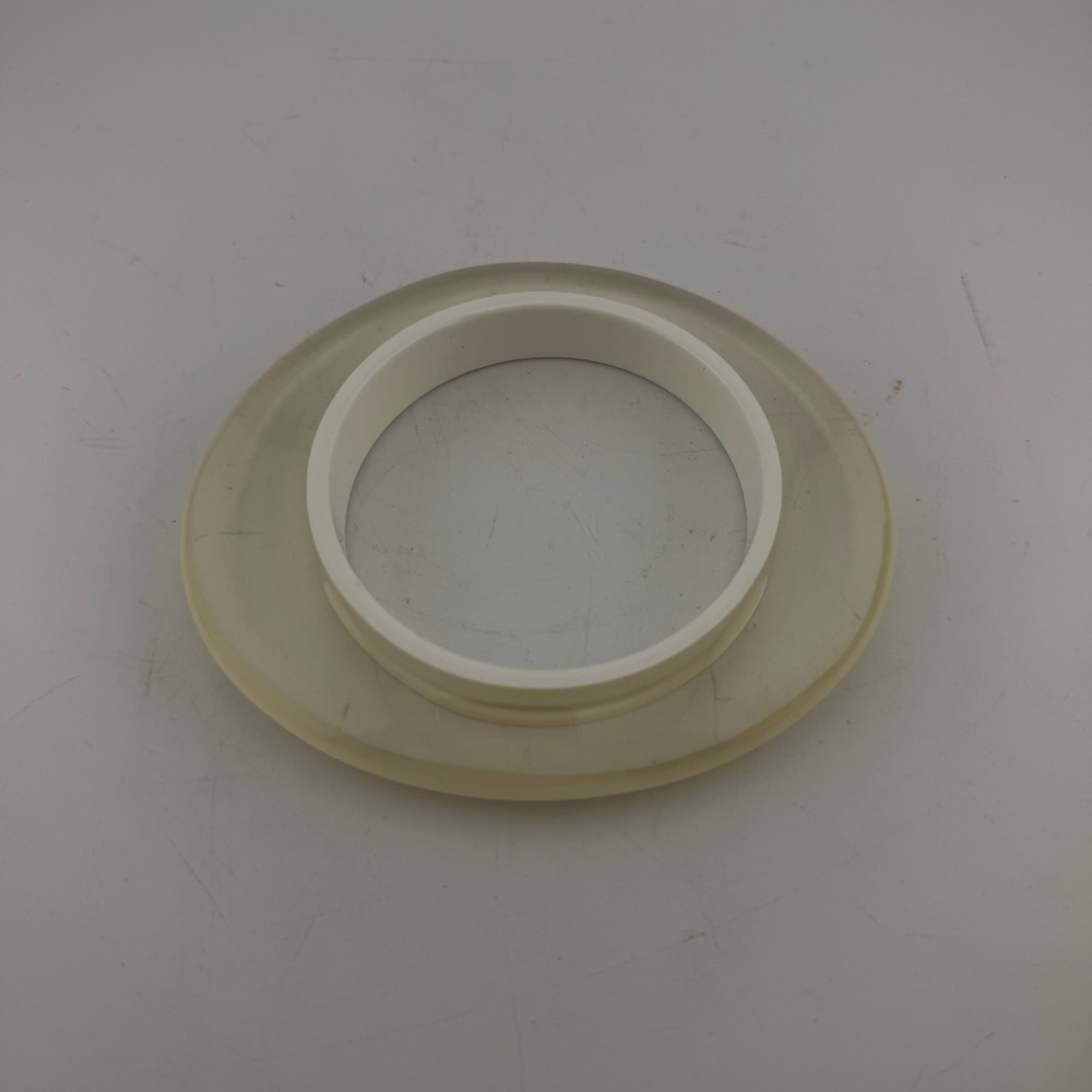 Large Chunky Cream Bangle Bracelet Clear Layered Resin Mod Style
